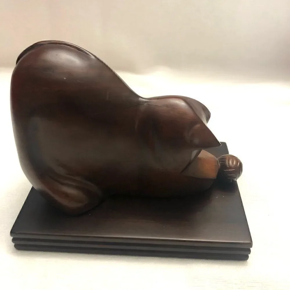 Selamat designs mahogany wood cats bookends